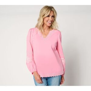 Bellisima by Kim Gravel Women's Top Sz XS Daisy Days of Summer Pink A647810